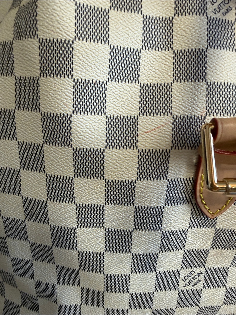 Designer-Inspired Women's Checker Canvas Backpack in Cream & Gray - Picture 5 of 16